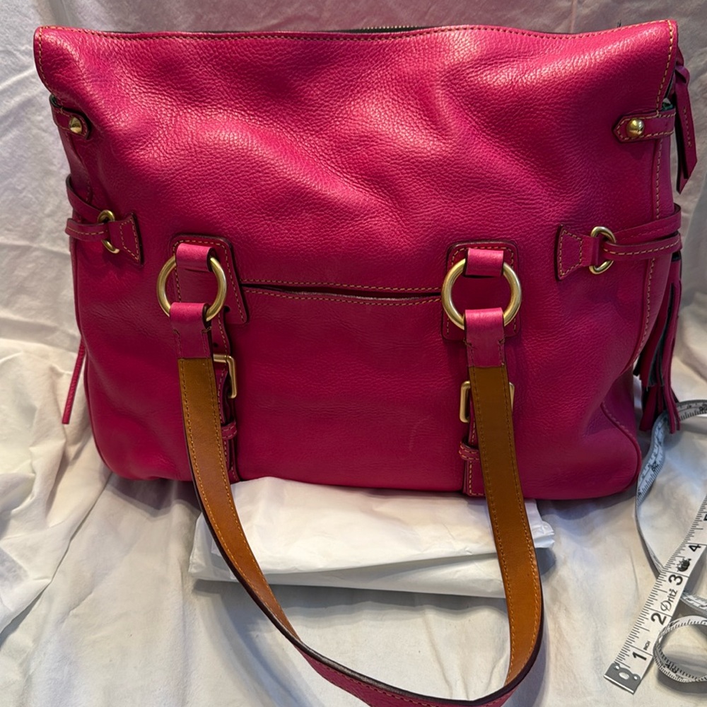 Vibrant Pink Leather Shoulder Bag